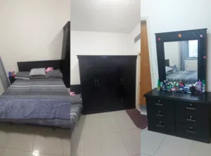 King Size Bed Set with Mattress, Wardrobe, Dressing and Side Tables