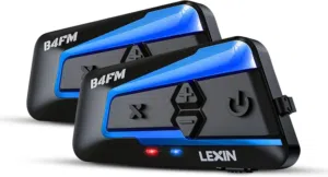 سماعتان رأس LEXIN LX-B4FM بلوتوث للدراجات النارية مع راديو FM، سماعة رأس بلوتوث للخوذة للدراجات