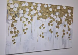 Textured Wall art on Canvas of sixe 60x40cm. Handmade using modeling paste and acrylics.
