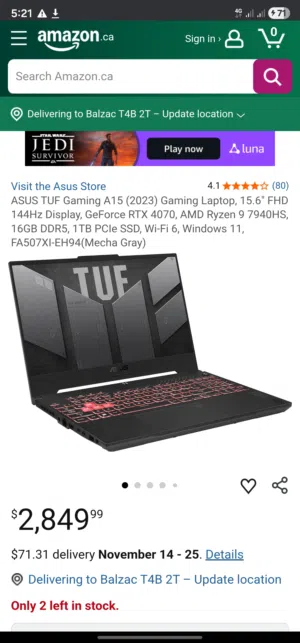 Asus tuf gaming a15