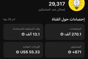 قناة يوتيوب مفعلة ربح محتوى طويل للبيع