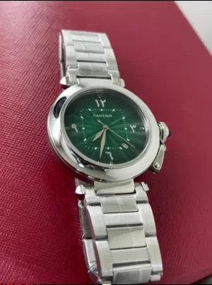 Cartier stainless steel Arabic dial Men watch  ساعة كارتييه رجالية من الفولاذ المقاوم للصدأ بمينا عر
