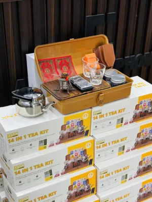 طقم الشاي المتكامل للرحلات 14 في 1 رفيقك المثالي للبر والسفر