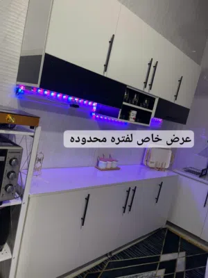 كاونترات خشب mdf تركي عرض لفترة محدودة قياس مترين مع ملحق وسنك
