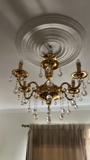 نجفة كريستال عصفور 6 دراع مطلية