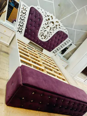 غرف نوم خشب لاته18  لون ابيض دهان نضيف جدا