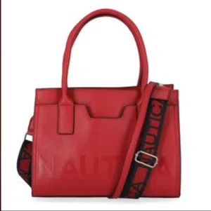 حقيبة يد جلد حمراء