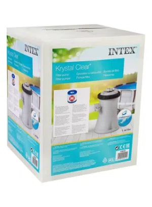 Intex Krystal Clear cartridge filter pump (model 28602) has a flow rate of 1.3 m3/hr (approximately