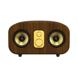 E-3401 Walnut Wood Grain Metal Bluetooth Speaker  سماعة بلوتوث بتصميم خشب الجوز مع هيكل معدني