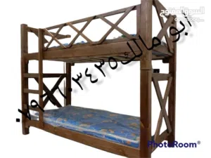 تخت طابقين  مع تخت اضافي من الأسفل  دقة عالية في العمل صناعة محلية تفصيل تخوت واسرة سرير جودة عالية