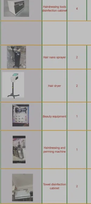 للبيع أغراض صالون نسائي متكامل متطورة لم تستعمل نهاىي
