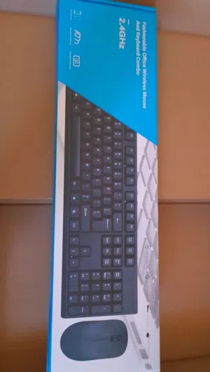 كومبو ماوس مع لابتوب لاسلكي جديد بالكرتونة combo keyboard and mouse wireless
