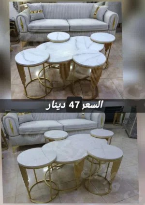 طربيزات معدنية بتصميم عصري 5 قطع و3 قطع لعدة موديلات وعدة أشكال بأسعار تبدأ من 20 دينار