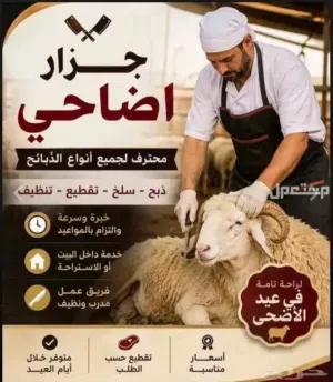 سلاخ اضاحي ماهر عندك كميه كبيره من الاضاحي او قليله حاضرين نأتي لعندك