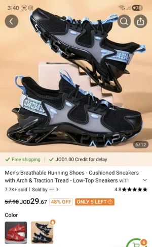 Spore Running Shoes 41 TEMU ( LIKE NEW)