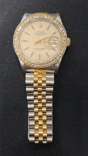 رولكس ديت جست Rolex Datejust ثنائي اللون – وجه شامبين وإطار مرصع