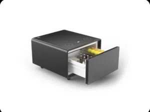 Smart table with fridge and wireless charger