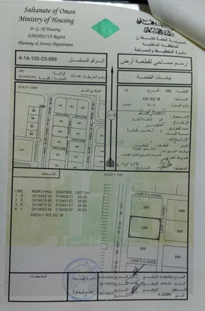 للبيع أرض سكنية بولاية إزكي بمخطط السياحي 3