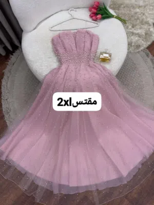 فستان سهرة لون وردي