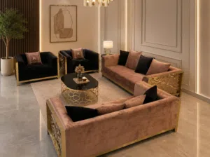 صالون كلسيكي عدد اتنين كنبه واتنين كرسي نشاف مضغوط جديد