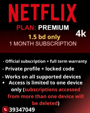 Netflix Premium Account with the best 4K quality