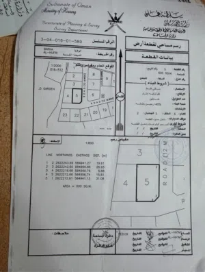 ارض للبيع الموقع بركاء الحفري