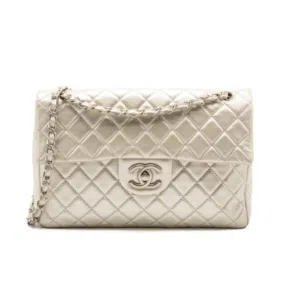 Chanel Metallic Gold Patent Leather Jumbo Flap Bag