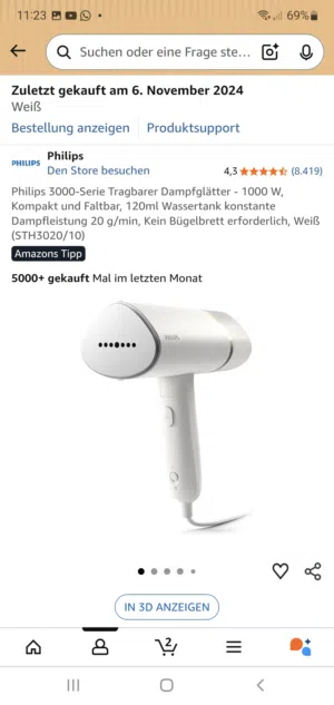 مكواه بخار حديثه لتجفيف الملابس لون أبيض