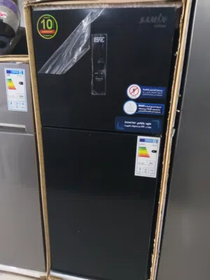 ثلاجة سامكس لون اسود حجم 322 لتر الموتور مكفوله 10 سنوات