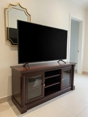 Elegant Dark Wood TV Stand