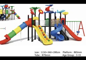 Outdoor kids playset with slides, tunnel slide and swing (used)،العاب خارجيه اطفال