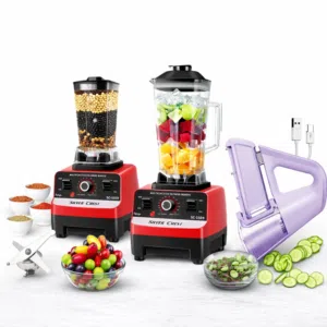 اختصر وقتك في المطبخ مع بكج عملي يجمع بين القوة والسرعة.خلاط بسرعة4500واط سعة 2لتر