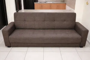 Modern Sofa bed + storage in Brown Fabric