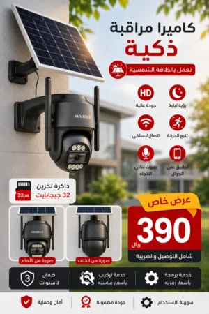 كاميرا مراقبة ذكية بالطاقة الشمسية