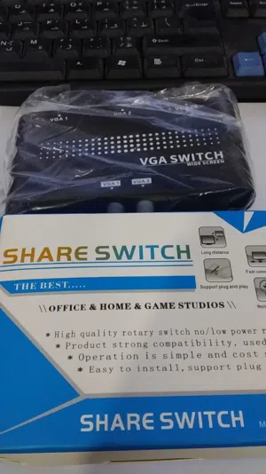 لربط كمبيوترين بشاشة @ Share Switch - vga