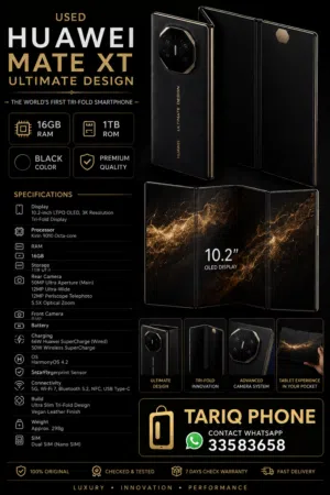The Huawei Mate XT Ultimate Design is the world’s first commercially available tri-fold smartphone