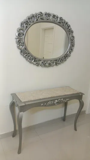 طقم كنسول من مصر شغل خشب زان مع رخام