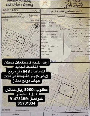أرض سكنية مخطط مرتفعات مسكن الجديد