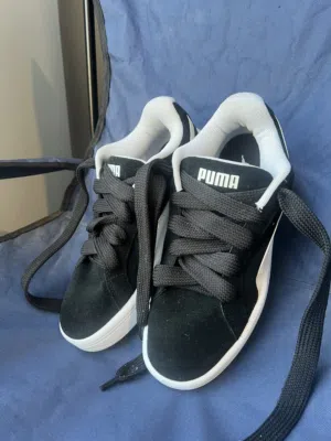 Velvet black puma shoes