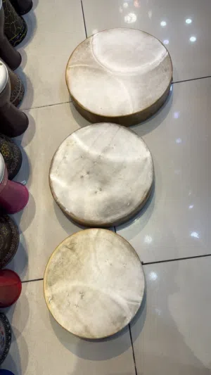 موسيقى الات إيقاعية دفوف جلد دفوف وجه بلاستك طبول طبلات بنغز رق مزهر  طقم دف جاد ثلاث قطع احجام