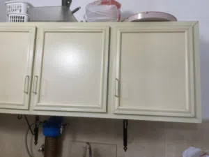 three pieces of cupboard top and three pieces without sink