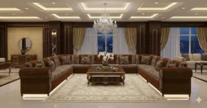 ركنة دريم هاوس ركنة ملكية بتصميم فندقي  مميز كابوتونيه يدوي وخشب زان جودة استثنائية وألوان رائعة