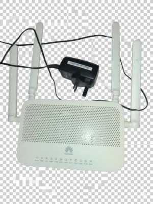 Dual Router Combo: Omantel Fiber Modem + Huawei 4-Antenna High-Speed Router
