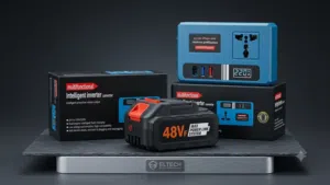 محول كهرباء 48V إلى 220V مع شاشة رقمية وشحن سريع USB – جديد