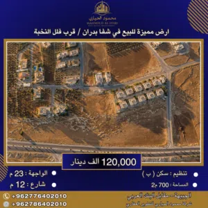 Residential Land for Sale in Amman Shafa Badran