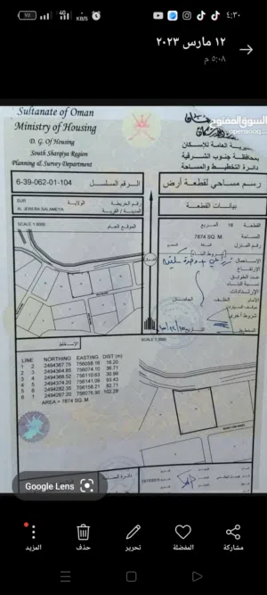 أرض زراعيه في صور للبيع