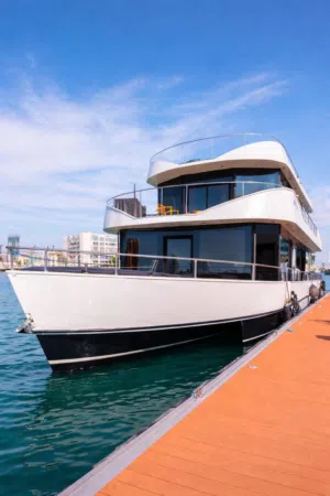منزل عائم فاخر للبيع – أبوظبي (Houseboat Luxury)