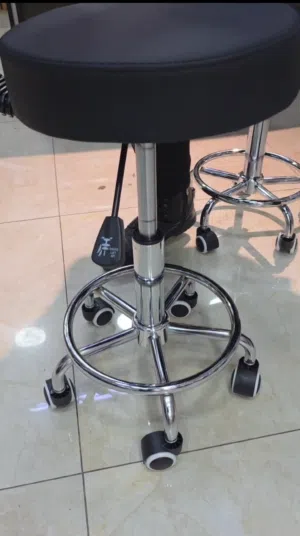 كرسي عملي متحرك مع ظهر ثابت، مريح، ويتحمّل استخدام يومي طويل ارتفاع قابل للتعديل دوران 360°إسفنج .