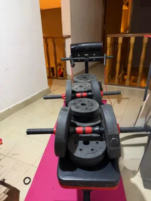 جهاز العاب قوه كرسي مع بار واوزان وحبل