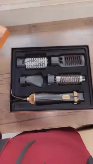 سشوار دوار اينزو فرشاة الشعر السشوار الدوار بكج طقم سشوار 4 في 1 مجفف شعر فرشاه الشعر دواره قوه